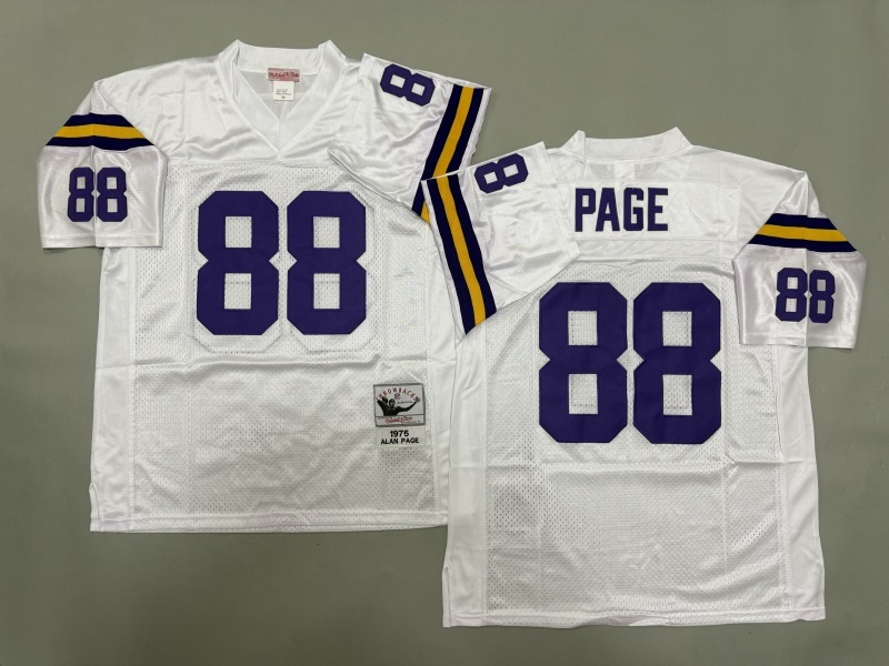 Men 2025 Minnesota Vikings #88 Page white Throwback Limited NFL Jersey style 001->minnesota vikings->NFL Jersey